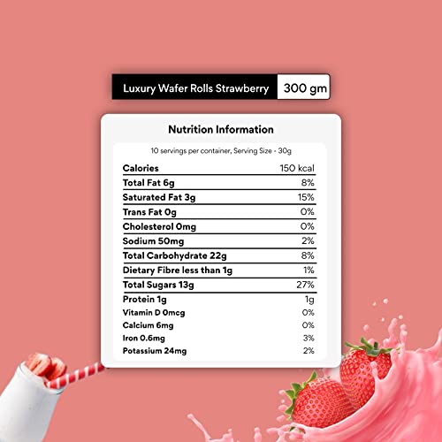 Image of Sapphire Luxury Wafer Rolls Strawberry, 300 g