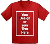 Custom Shirt for Boys Girls Toddler Personalized Your Own Image Photo Text T-Shirt Front/Back Print Red 2T