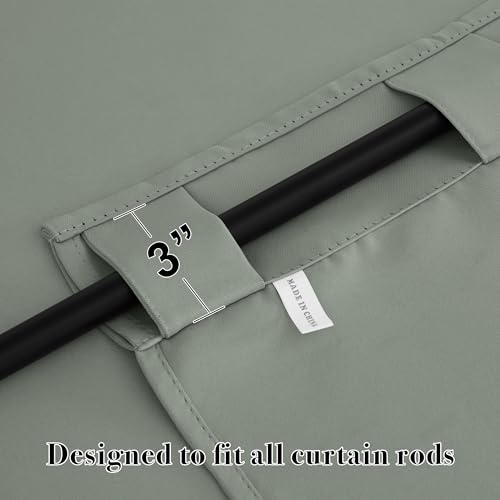 Image of RYB HOME Small Window Curtains, Blackout Privacy Thermal Insulating Drapes for Bedroom Bathroom Basement Cafe Classroom Short Window Decor, W34 x L45, Sage Green, 2 Panels