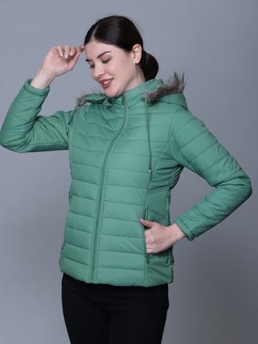 Image of RARE TIMES Women's Stylish Solid Full Sleeves Jacket | Winter Wear Quilted Jacket for Travelling | Regulaer Fit Puffer Jacket For Women