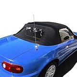 Compatible With Mazda Miata Convertible Top 2 Piece Zipper Factory Style With Plastic window 1990-2005 Black