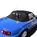 Compatible With Mazda Miata Convertible Top 2 Piece Zipper Factory Style With Plastic window 1990-2005 Black