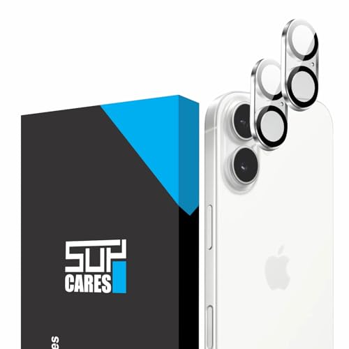 Image of SupCares Premium Camera Lens Protector Tempered Glass Compatible For iPhone 16 and iPhone 16 Plus With Installation Kit | Edge to Edge Coverage | Transparent | Pack of 2