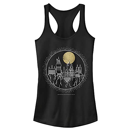 Camiseta Harry Potter Hogwarts mujer slim fit negra de cuello redondo talla S