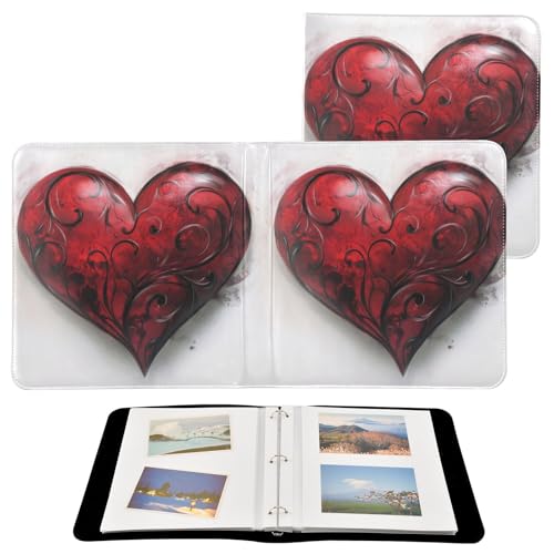 Álbum de Fotos Autoadhesivo DIY Scrapbook Álbum de San Valentín Gran Corazón 3 Anillas Álbum de Fotos 40 Páginas 8x10 para Memorias miniatura 2