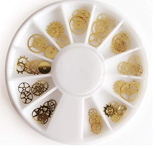 Metal Nail Sequins 3D Punk Time Gears Nail Studs Nail Art Decorations (Box-Packed)