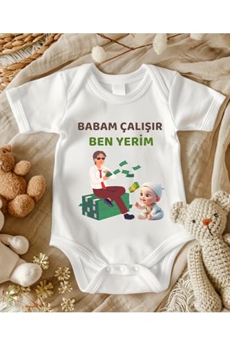 Lupi Baba Yazılı İsimli Zıbın Bebek Zıbın Bebek Giyim Yenidoğan Hediye, Cosmo-Edition-Gümüş, 0-3 Ay