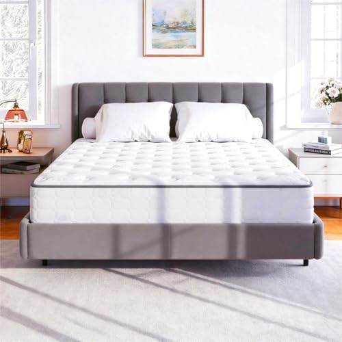 Image of Yaak Twin Mattress 10 Inch - Cooling Hybrid Single Mattress in a Box for Back Pain Relief - Pocket Spring & Memory Foam | Fiberglass-Free, Medium Firm Feel, CertiPUR-US, 120 Nights Trial