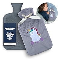 Luxury Hot Water Bottle With Faux Fur Cover, Soft Fluffy Neck U Shape Cosy Fleece, 1.8L Capacity - View #3