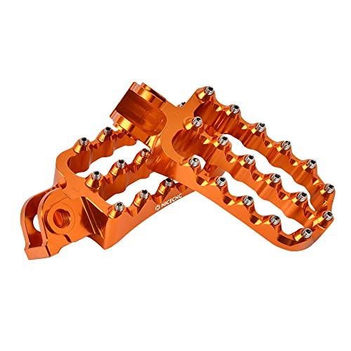 Nicecnc Rally Style Motorcycle Foot Pegs Pedal Footsteps Compatible With Ktm 690 Enduro/R Smc/R 2008-2023,950 990 1050 1090 1190 1290 Adventure/R/S/T,Forged From 6061 Billet Aluminum,Orange #TOP5