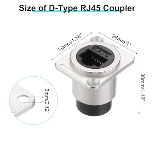 MECCANIXITY D Tipo Acoplador RJ45 Panel Hembra a Hembra 2 un miniatura 2