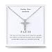 Presentski CZ Cross Necklace 925 Sterling Silver Faith Hope Tiny Pendant Necklaces Minimalism Jewelry for Women Christmas Girls