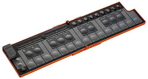 Korg nanoKEY Fold - Foldable 25 Key MIDI Keyboard Controller with USB-C and TRS-MIDI - Lava Orange, 14.7 cm x 1.7 cm x 7.3 cm