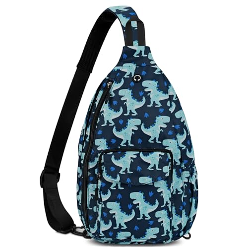 Duryarhall Sling Bag for Women Crossbody Chest Bag Convertible from Left to Right, Water Repellent Gym Backpack, Anit Theft, Dinosaur - image 1