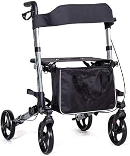 X Cruise Folding lightweight compact walker rolling walking frame with seat - silver - only 17.2lbs