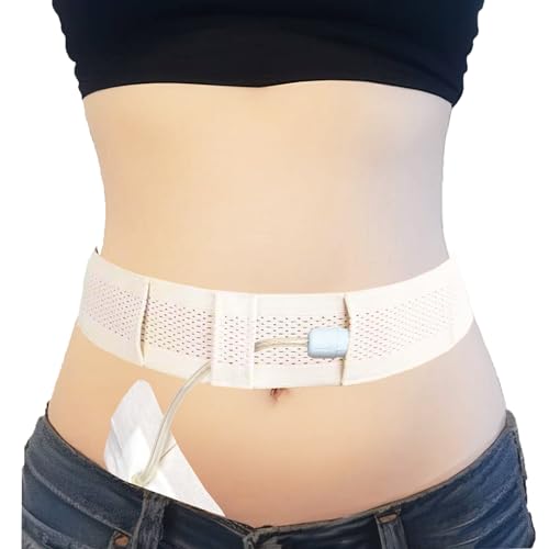 Peritoneal Dialysis Belt PD Belts Dialysis for Men Women Feeding Tube Belt PD Catheter Belt G Tube Holder Belt Peritoneal Dialysis Catheter Accessory for Stomach Feeding Peg J Tube (S Beige)