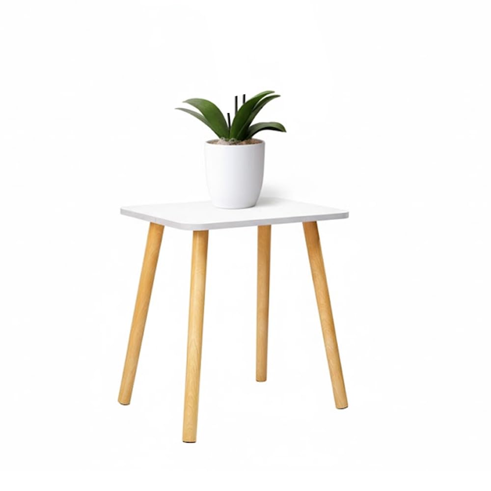 TARKAN Small Modern Wooden End Table for Living Room, Home, Office - Easy Assembly, White (30x40cm, Rectangle)