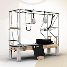 Pilates Reformer, PAETA 92" Wooden Pilates Reformer Machine with Springs, Pilates Machines for Home Use and Studio, Pilates Equipment with Sitting Box, Jump Board and Accessories