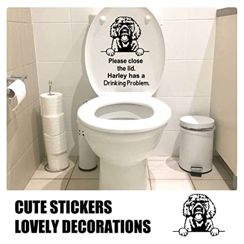 TOPINCN Cartoon Dog Toilet Stickers, Put The Seat Down Toilet Stickers - Image 2