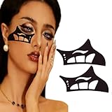 2PC Eyeshadow Stencil Eyeshadow Tool,Reusable Eye Makeup Aid Stencils,Eye Makeup Aid, for Make Up Beginners&Women ，Reusable Eyeshadow Stencil Tool for Eyes(Black)