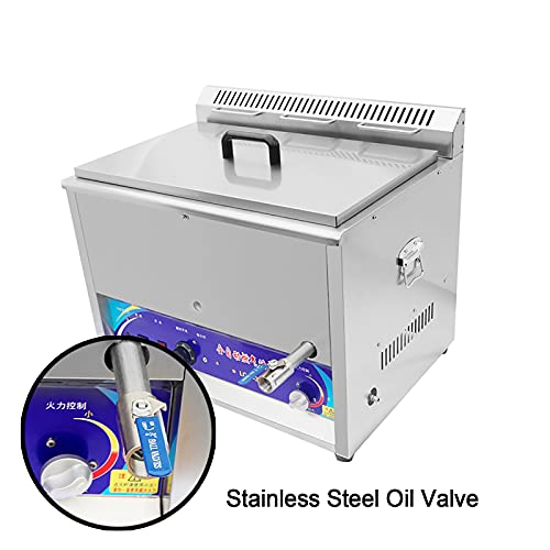 Kommerzielle Edelstahl-Arbeitsplatten-LPG-Gas-Fritteuse mit Korb und Deckel, 20-l-Edelstahl-Fritteuse für die gewerbliche Hausmannskost – Bild 8