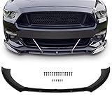 SCITOO Plastic Front Lip Spoiler Fits for 2015-2017 for Ford for Mustang Glossy Black Front Bumper Lip