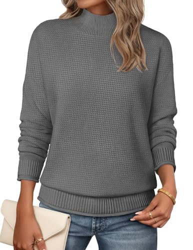 Image of MEROKEETY Women's Turtleneck Long Sleeve Sweater 2025 Fall Cozy Knit Loose Casual Trendy Pullover Tops Winter Clothes