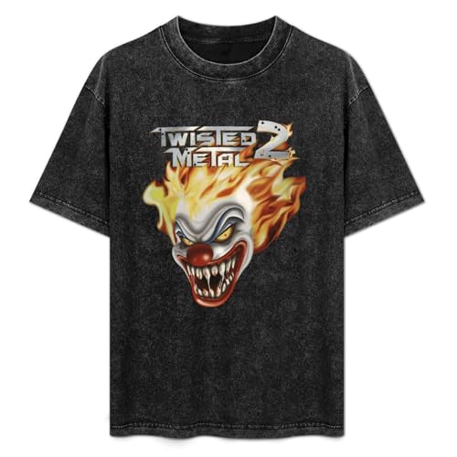 XUBLCX Twisted Metal 2 Mens Black T-Shirt Graphic Tee Printed Unisex Shirt XL
