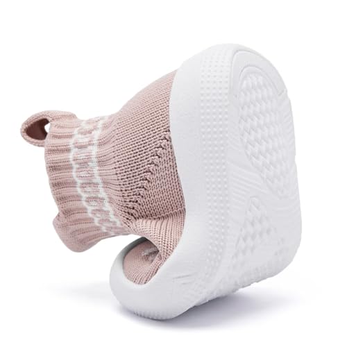 Image of Eashi Baby Boy Girl Non-Skid Indoor Infant Walking Shoes Breathable Warm Elastic Sock Shoes with Memory Sole Protect Toes Outdoor Sneakers
