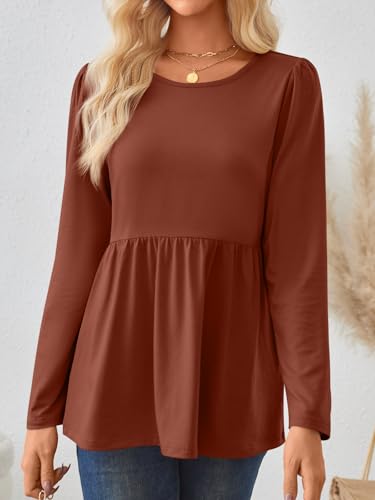 AUTOMET Womens Long Sleeve Babydoll Tops Tunic Shirts Business Dressy Casual Plus Size Blouse Fall Trendy Fashion 20252