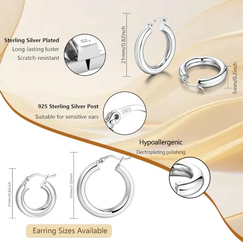 Image of Chunky Hoop Earrings for Women Small Huggie Hoops Earrings Fashion Jewelry