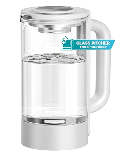Image of Maxblue GPWD-W Glass Water Pitcher Compatible with Waterdrop M6SL & C2SL Countertop Reverse Osmosis System, White