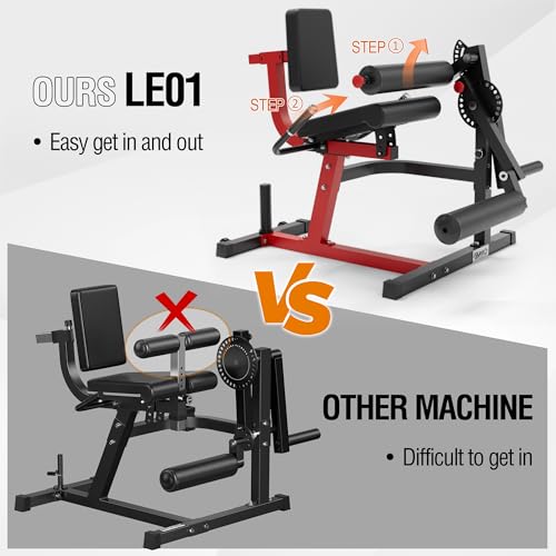 GMWD Leg Extension and Curl Machine, Lower Body Special Leg Machine, Adjustable Leg Exercise Bench with Plate Loaded, Leg Rotary Extension for Thigh, Home Gym Weight Machine
