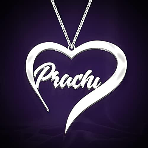 Image of Prachi Cursive Gold & Silver Name Pendant Necklace, Best Jewelry Gift for Girls.