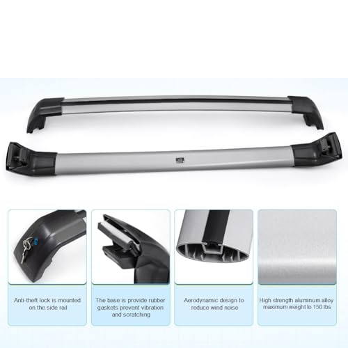 Barras Laterales Santa Fe 2013-2018 Portaequipajes Techo Aluminio 2