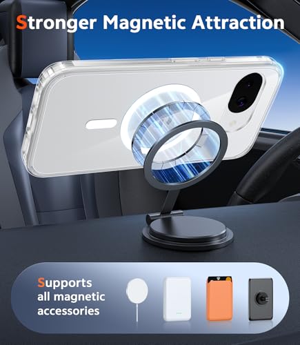 Image of FNTCASE for Google Pixel 10a Case: Magnetic Military Grade Drop Protection with Screen Protector Anti Yellowing Cell Phone Cover - Rugged Shockproof Protective Bumper Transparent Cases(Clear Magsafe)