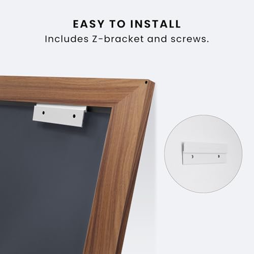 Amorho 50 X36 Inch Bathroom Mirror for Over Sink, Walnut Wood Grain Metal Frame Wall Mirror, Anti-Rust, Hang Horizontally/Vertically, Suitable for Bedroom, Farmhouse, Bathroom, Decorative