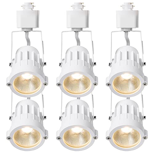 Eleglo 12W H Track Lighting Heads,Led Track Lights Fixtures For Accent Retail Artwork,3000K Warm White Linear Track Light H Type 36° Angle Halo Type For Kitchen, Accent Retail Artwork,- 6 Pack (White) #TOP11