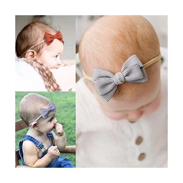 Baby Girl Headbands and Bows, Newborn Infant Toddler Nylon Elastics Hairbands Hair Accessories by VISBL – Bild 6