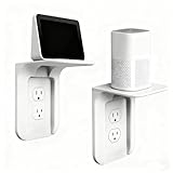 WILAOIYOOU Outlet Shelf, Bathroom Wall Holder with Built-in Cable Management, Wall Organizer for Smart Home Decor Space Saving Electric Toothbrush Use as Echo Holder (2 Pack)