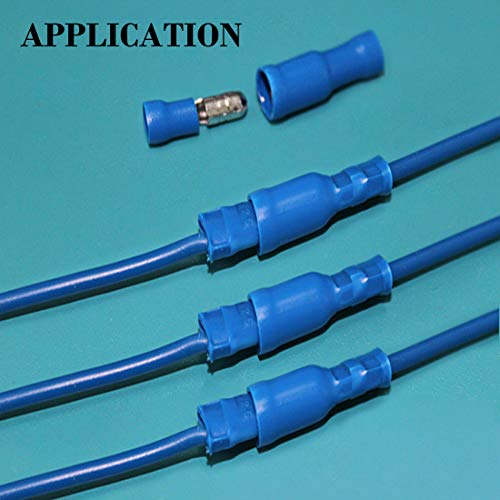 Terminales bullet macho hembra conectores de cable crimp rápidos de 16-14 AWG azul 6