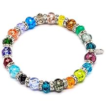 Handmade Murano Glass Elastic Stretch Bracelet - Lampwork Beads