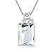 Alvdis Fashion Jewelry Rectangle Stone Style Alloy Crystal Long Sweater Chain Pendant Necklace, 30", White