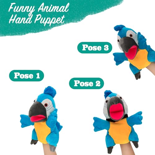 lilizzhoumax Simulation Parrot Hand Puppet Plush Toy, Stuffed Animal Plush Fluffy Parrot, Cute Role-Playing - Image 2