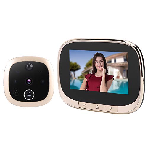 Timbre con Video WiFi, Home Smart WiFi Mirilla electrónica Timbre de Video inalámbrico Inteligente Teléfono móvil Mirilla remota Soporte Alarma/PIR Visión Nocturna/Intercomunicador