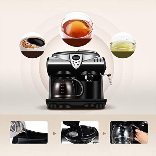 ZJZ Espresso-Kaffeemaschine, 1,5 l Büro-Kaffeemaschine American Cafe Maker Kaffeekanne Dampfblase Milchaufschäumer LCD… – Bild 3