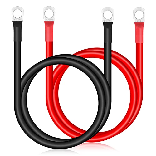 Zocipro 2 szt kabel do akumulatora 70 cm, 16 mm², kabel do akumulatora M8, 12 V, 5AWG, kabel do ładowania akumulatora z końcówkami pierścieniowymi M8, miedziany, elastyczny drut, do samochodów