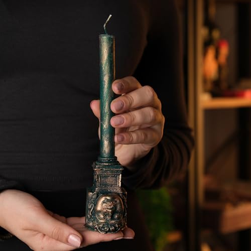 Handcrafted-Medusa-Candle-Set-Greek-Mythology-Inspired-Home-Decor-3-Piece-Candle-Collection-with-Ancient-Medusa-Head-Sculptures-Perfect-for-Living-Room