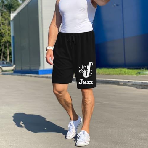 Jazz Music Pajama Shorts for Men, Men's Pajama Bottoms, Sleepwear for Summer4