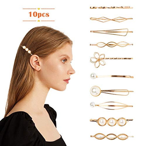 Fancy Bobby Pins for Women Pearl Hair Styling Clips Small Gold Hair Barrettes for Baby Girl